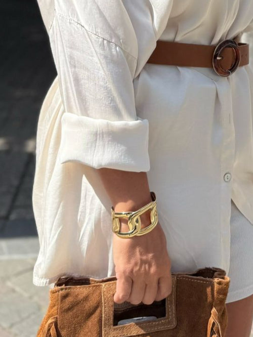 Bracelet Tressé Doré Lumineux