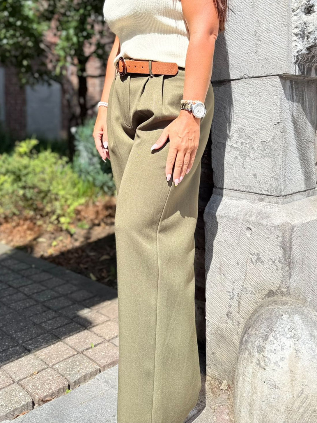 Pantalon Vert Olive Chic et Décontracté