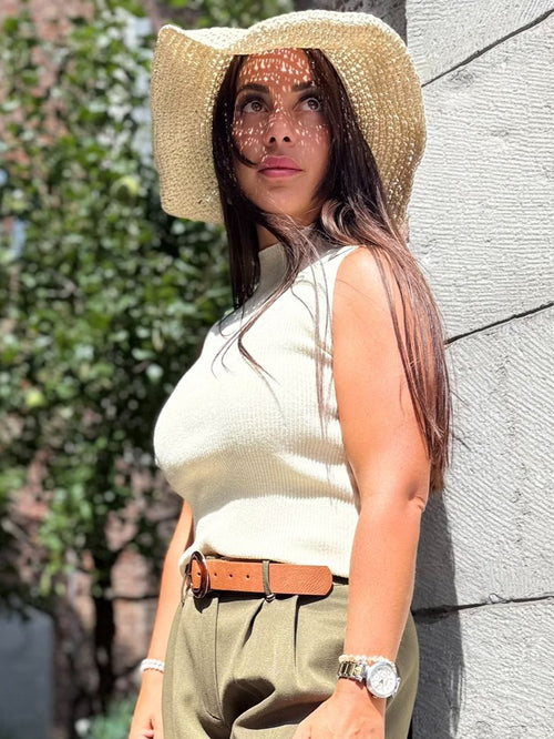 Body Col Roulé Beige Scintillant