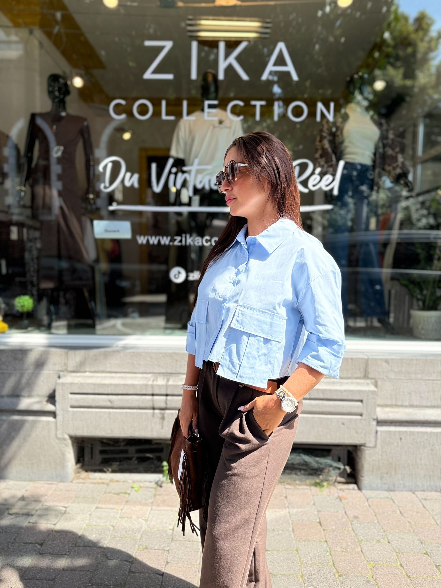 Chemise Moderne à Pochettes