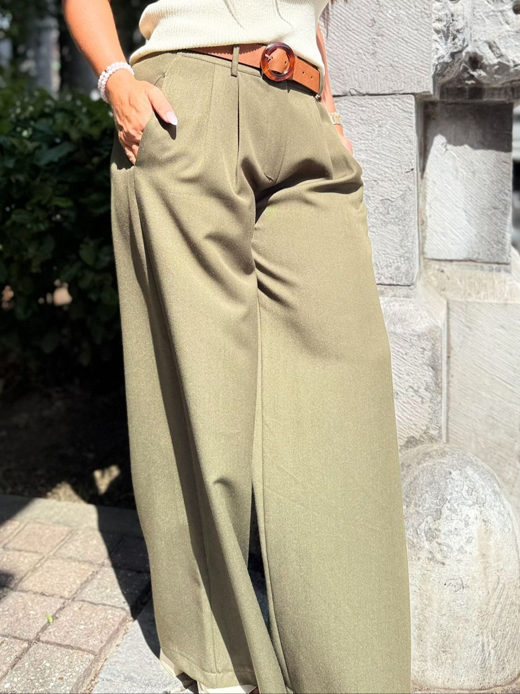 Pantalon Vert Olive Chic et Décontracté