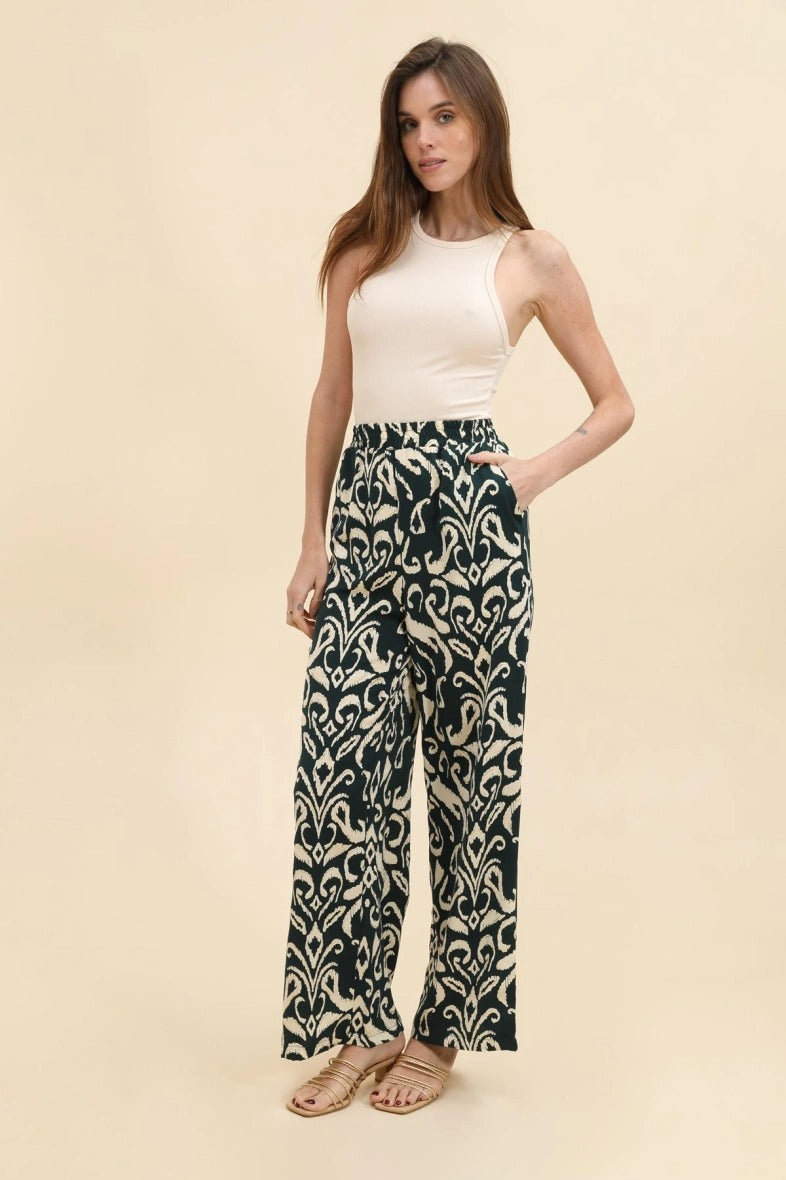 Pantalon fluide imprimé bohème chic