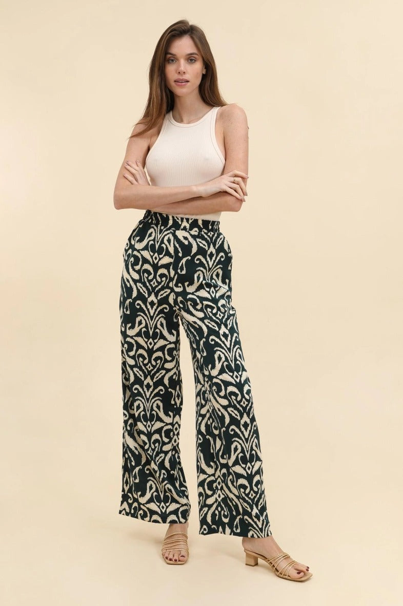 Pantalon fluide imprimé bohème chic