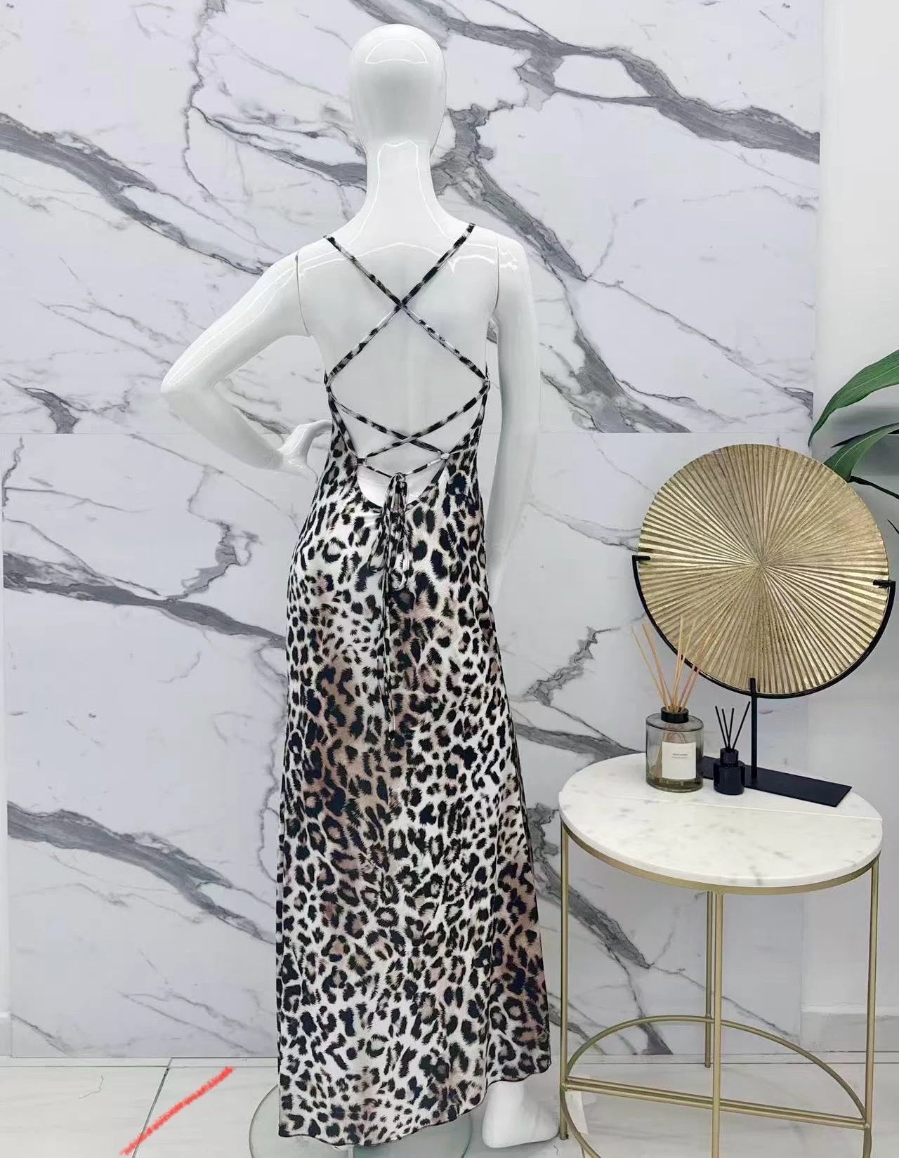 Robe à Bretelle Léopard dos nu